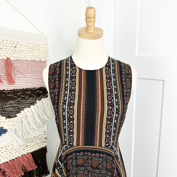 A.L.C. Hartmann Scarf Print Sleeveless Asymmetric Silk Dress Black Size 2 - Picture 3 of 12